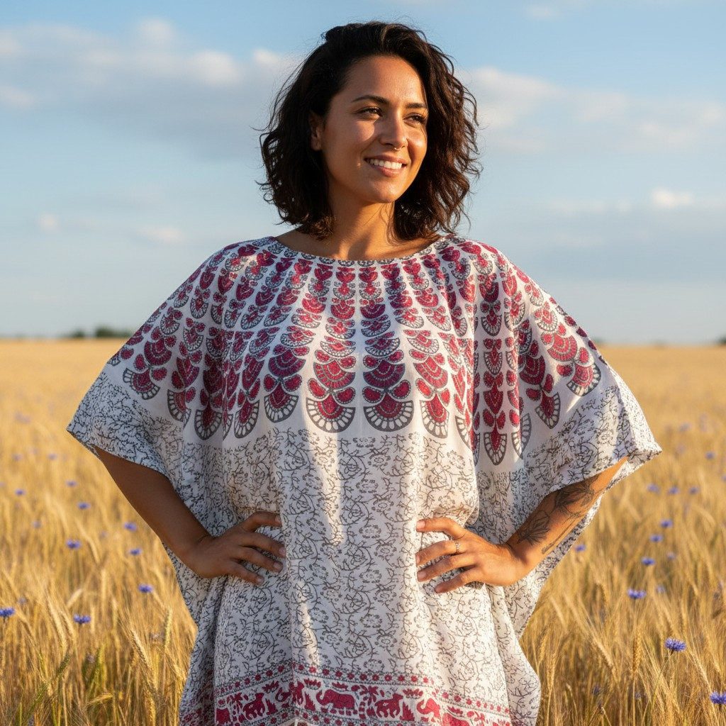 Guru-Shop Longbluse Kaftan, Ibiza-StyleTunika, Boho Bluse, Damen.. alternat günstig online kaufen