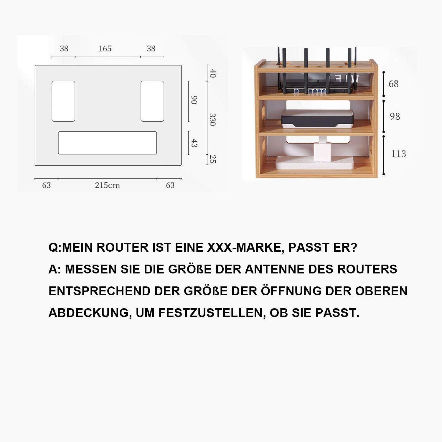 Refttenw Standregal 3 Fächer Router Regal günstig online kaufen