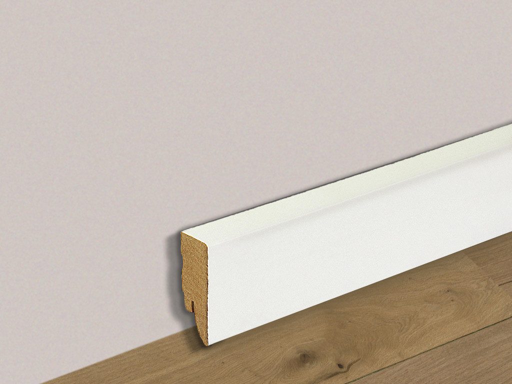 PROFI Sockelleiste Vierkant Sockelleiste Ultra weiß streichfähig glänzend (MDF-Kern), L: 250 cm