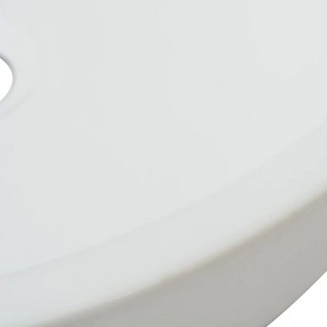 vidaXL Waschtisch Waschbecken Rund Keramik Weiß 42 x 12 cm