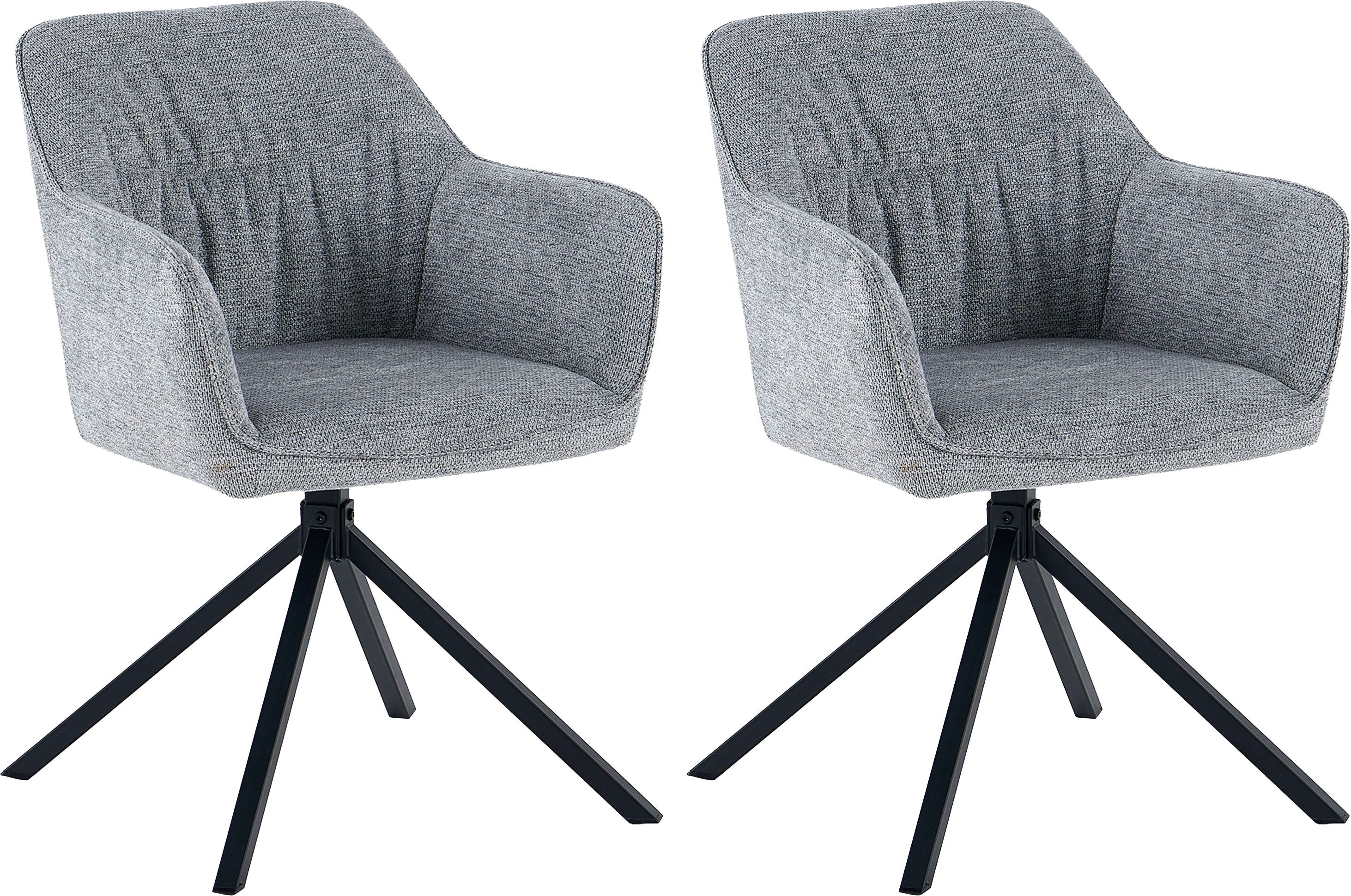 OTTO home Esszimmerstuhl Turin (Set, 2 St), moderner Stuhl, 360 Grad drehbar, mit hochwertigem Strukturstoff
