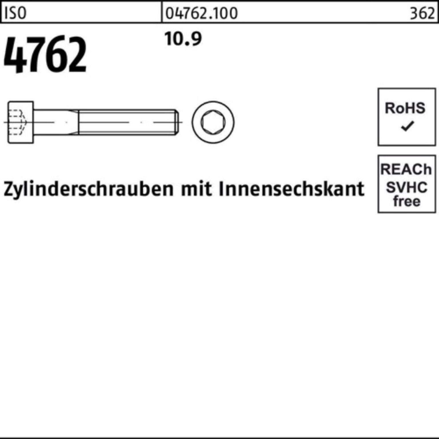 Pack Stück Zylinderschraube ISO 500er Reyher 500 M6x Zylinderschraube 4762 10.9 Innen-6kt 14