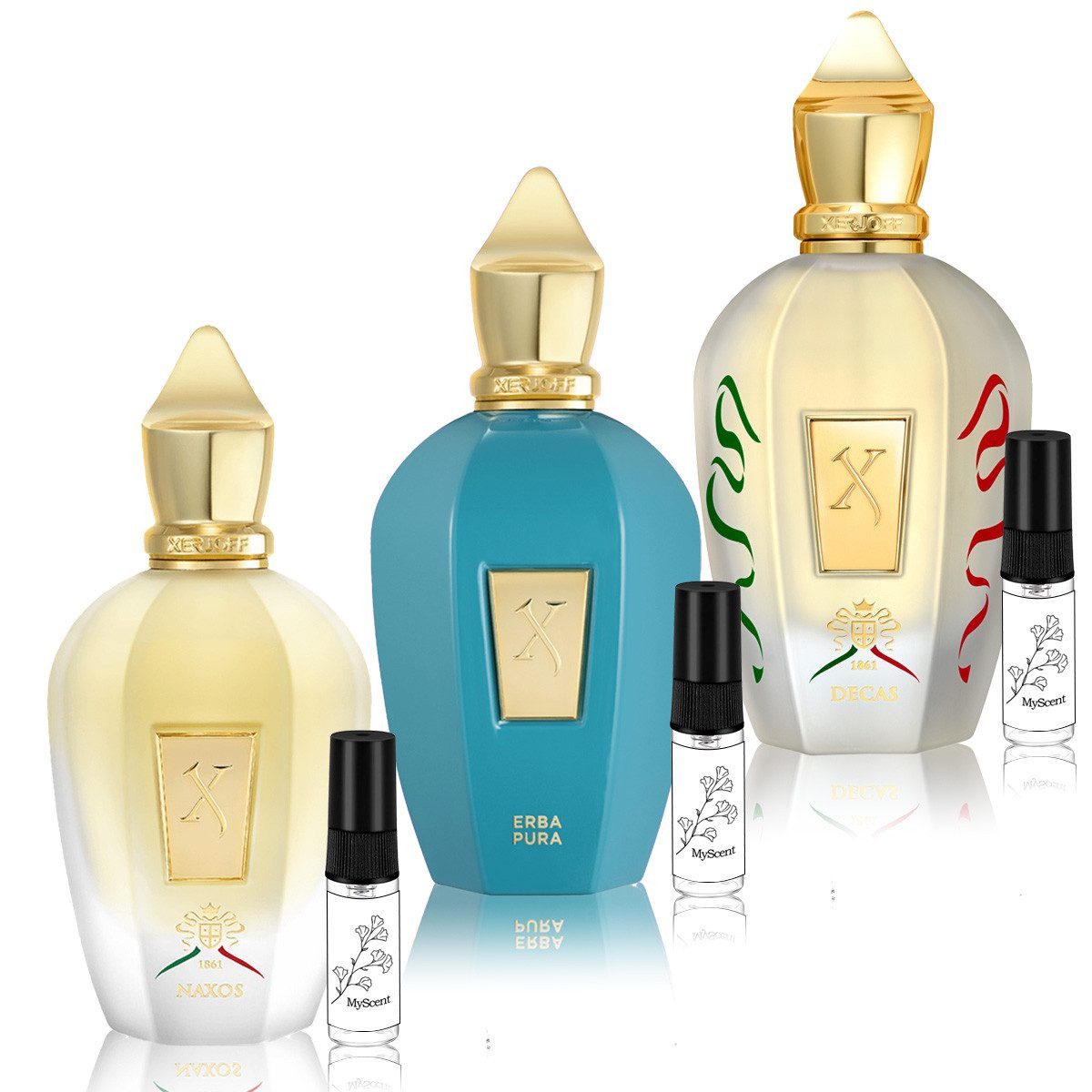 Eau de Parfum Discovery Set Naxos, Erba Pura, Alexandria II, 3x 2 ML Abfüllungen