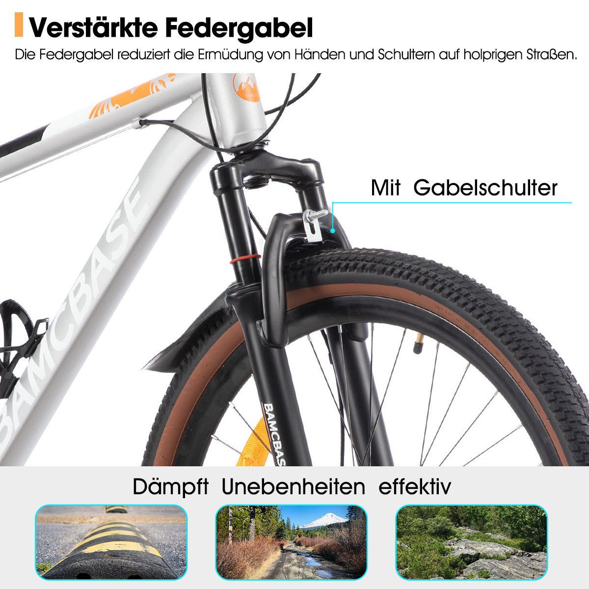HILAND Mountainbike 26" Aluminium-Mountainbike Bloomer mit Shimano 7-Gang-Schaltung