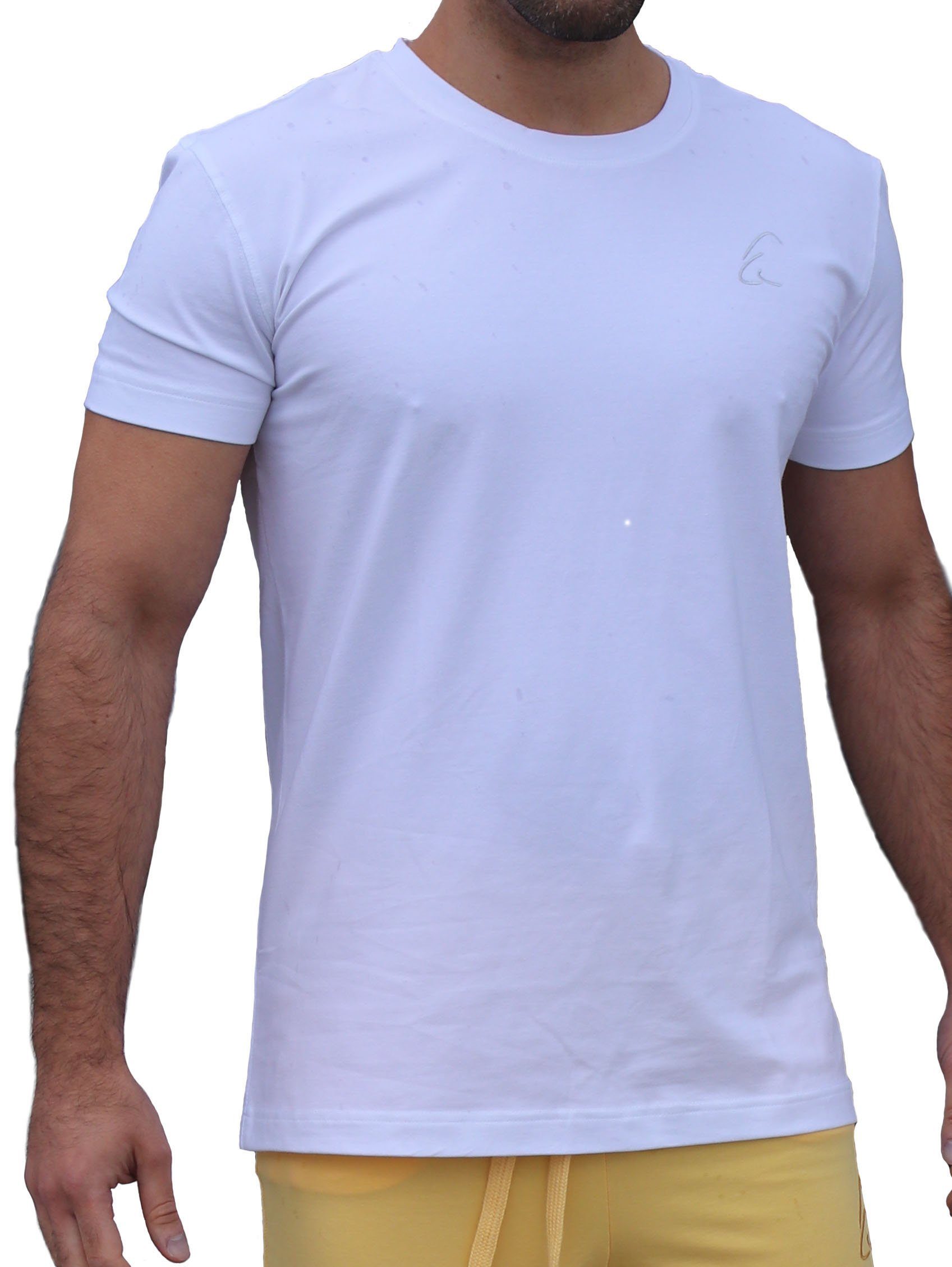 ESPARTO Yogashirt T-Shirt Bhaalu im für Schneeweiß Herren Sommer kühlend, gut leicht auch unisex, geeignet