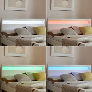Corium Polsterbett (Bett und Matratze), LED-Bett »Paris« mit Matratze 140x200cm weiß