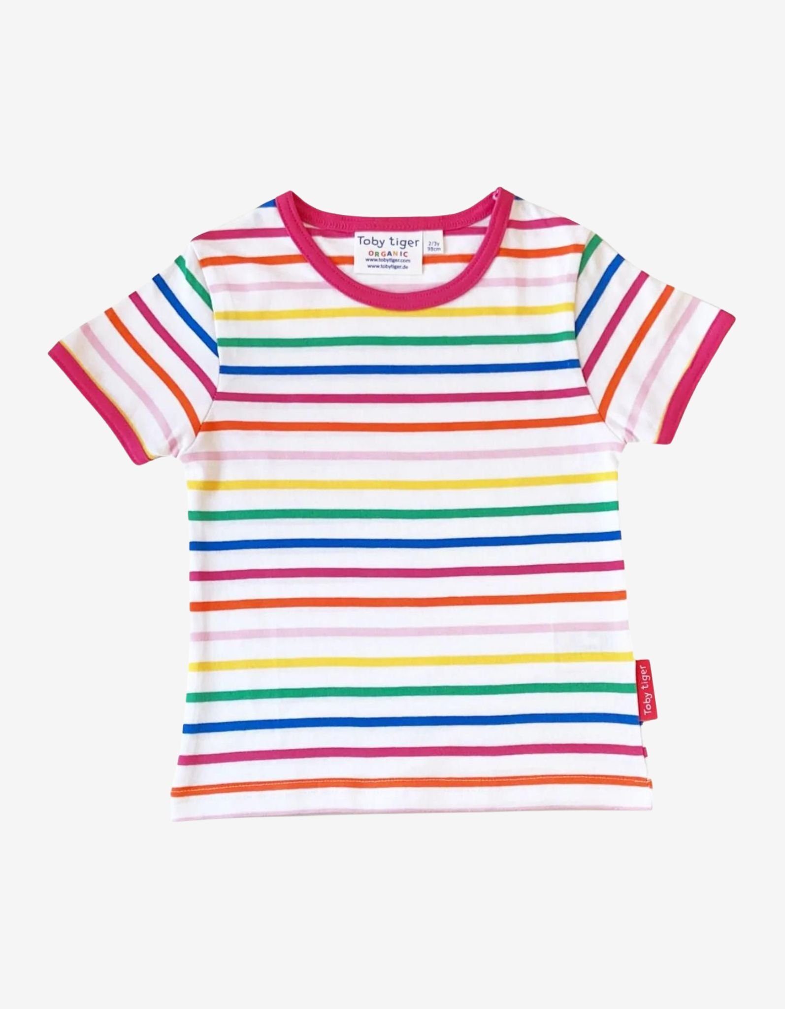 T-Shirt Toby Regenbogen-Streifen mit Tiger T-Shirt