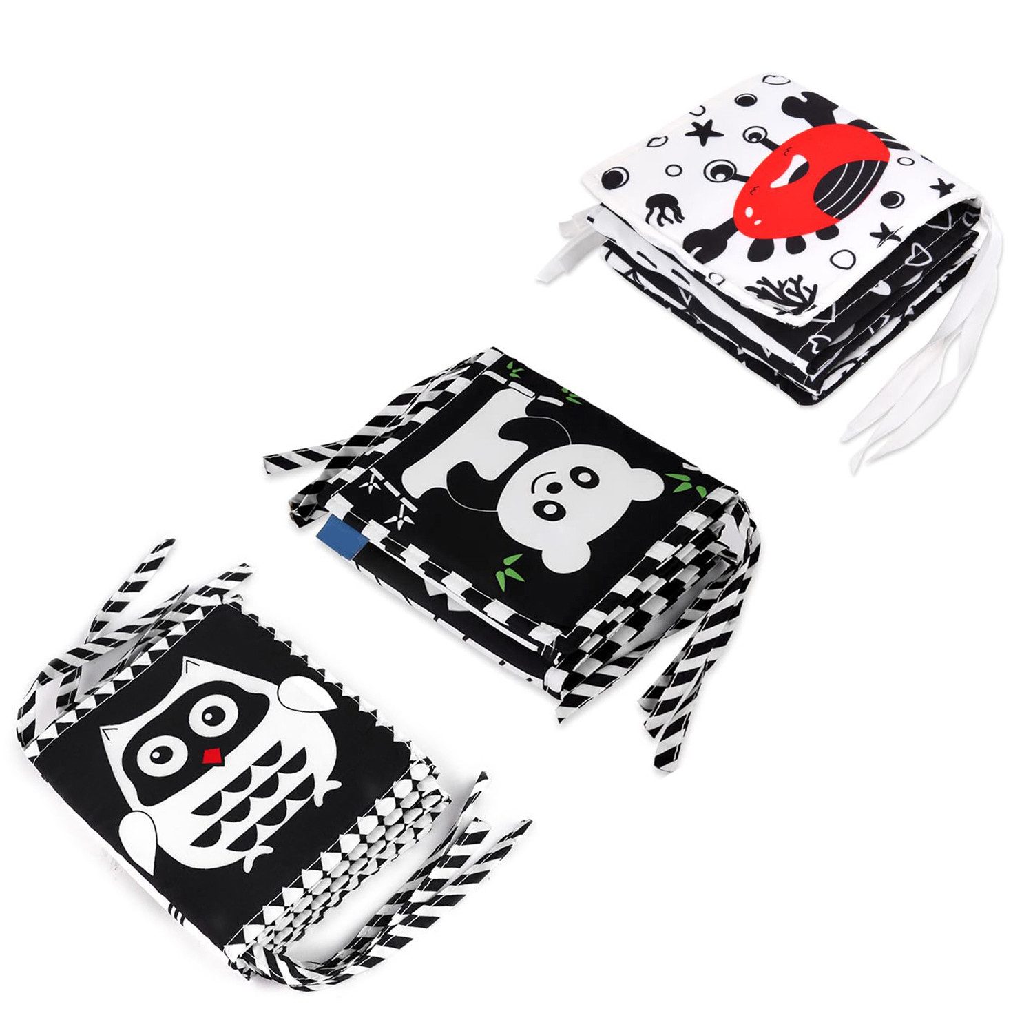 Coonoor Lernspielzeug Schwarz-Weiß Stoffbuch, Bilderbuch aus Stoff, Babyspi günstig online kaufen