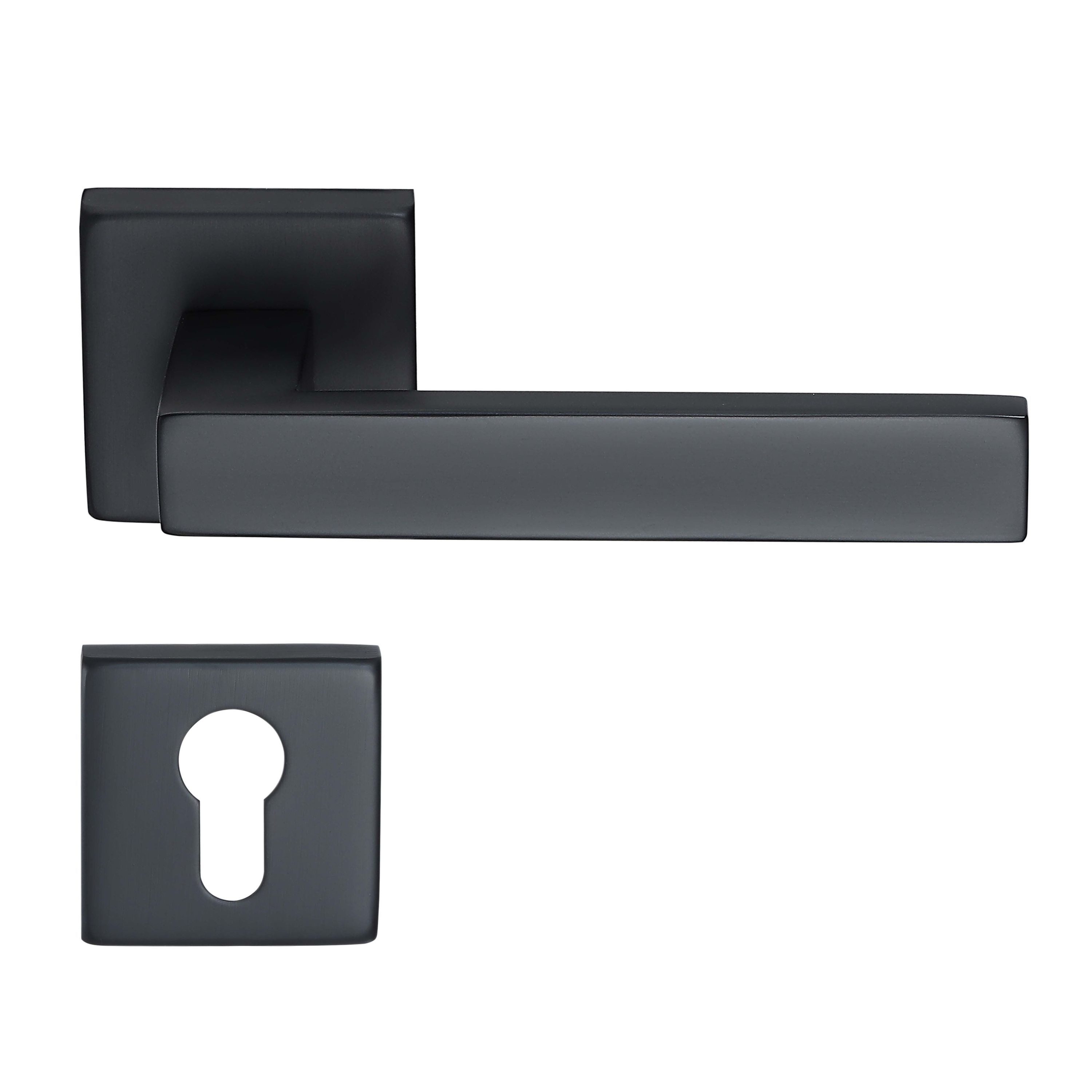 MeinTürgriff Drückergarnitur Trento Schwarz Türgriff eckig Innentüren Roset günstig online kaufen