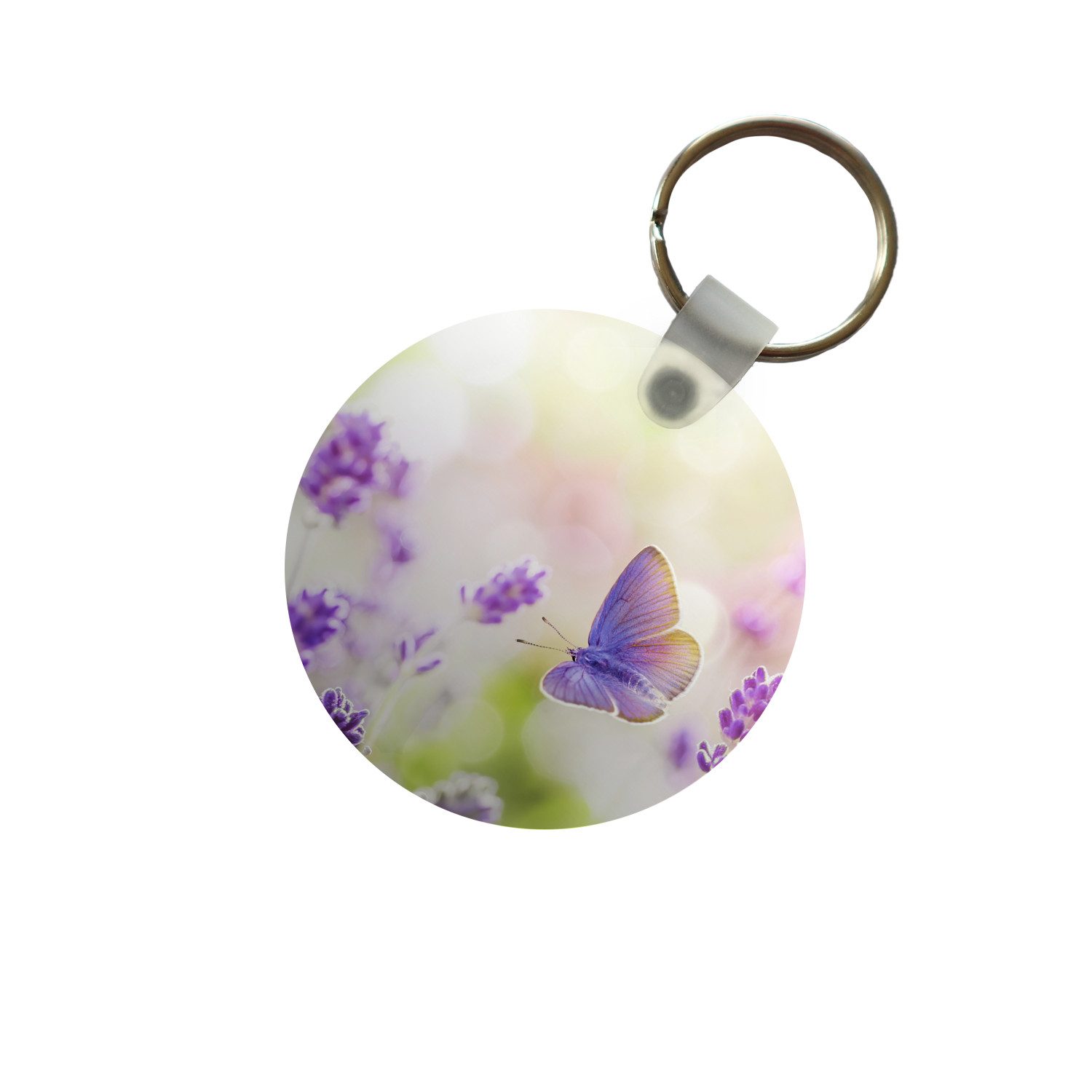 Schlüsselanhänger Lavendel - Schmetterling - Blumen