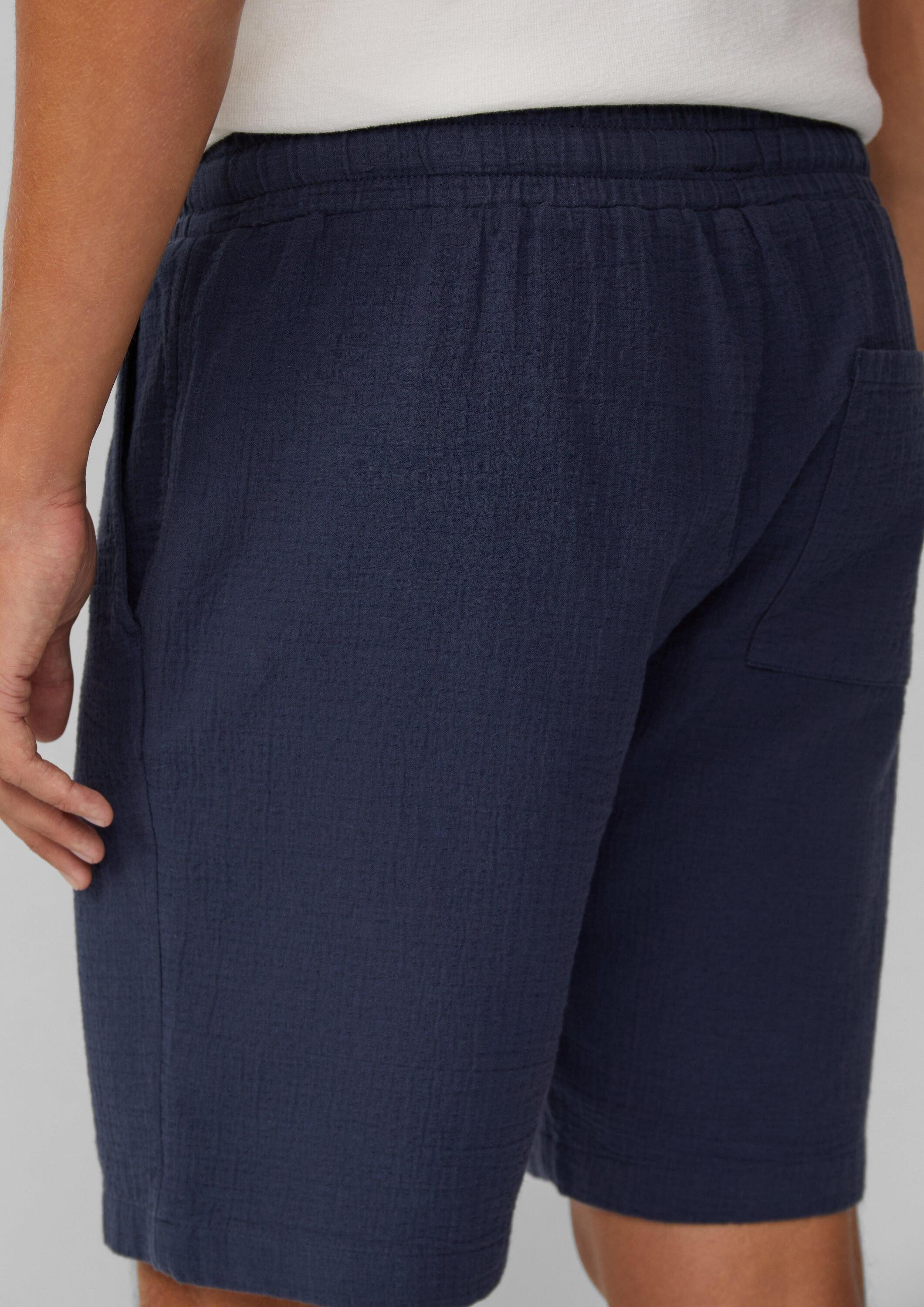 QS Shorts Bermuda Shorts aus Strukturkrepp