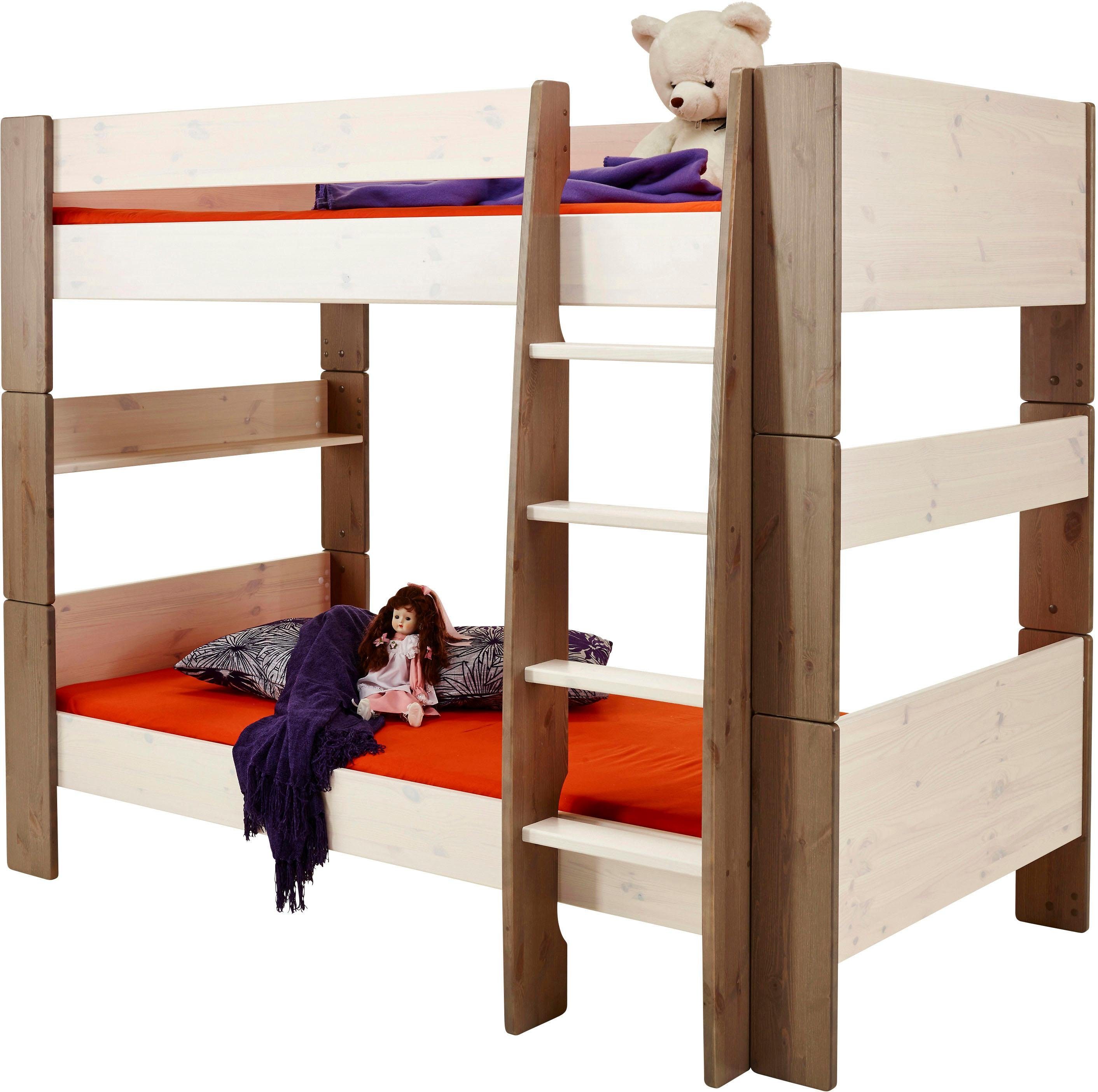 STEENS Etagenbett FOR KIDS, Farben verschiedenen Leiter, mit weiß/braun in
