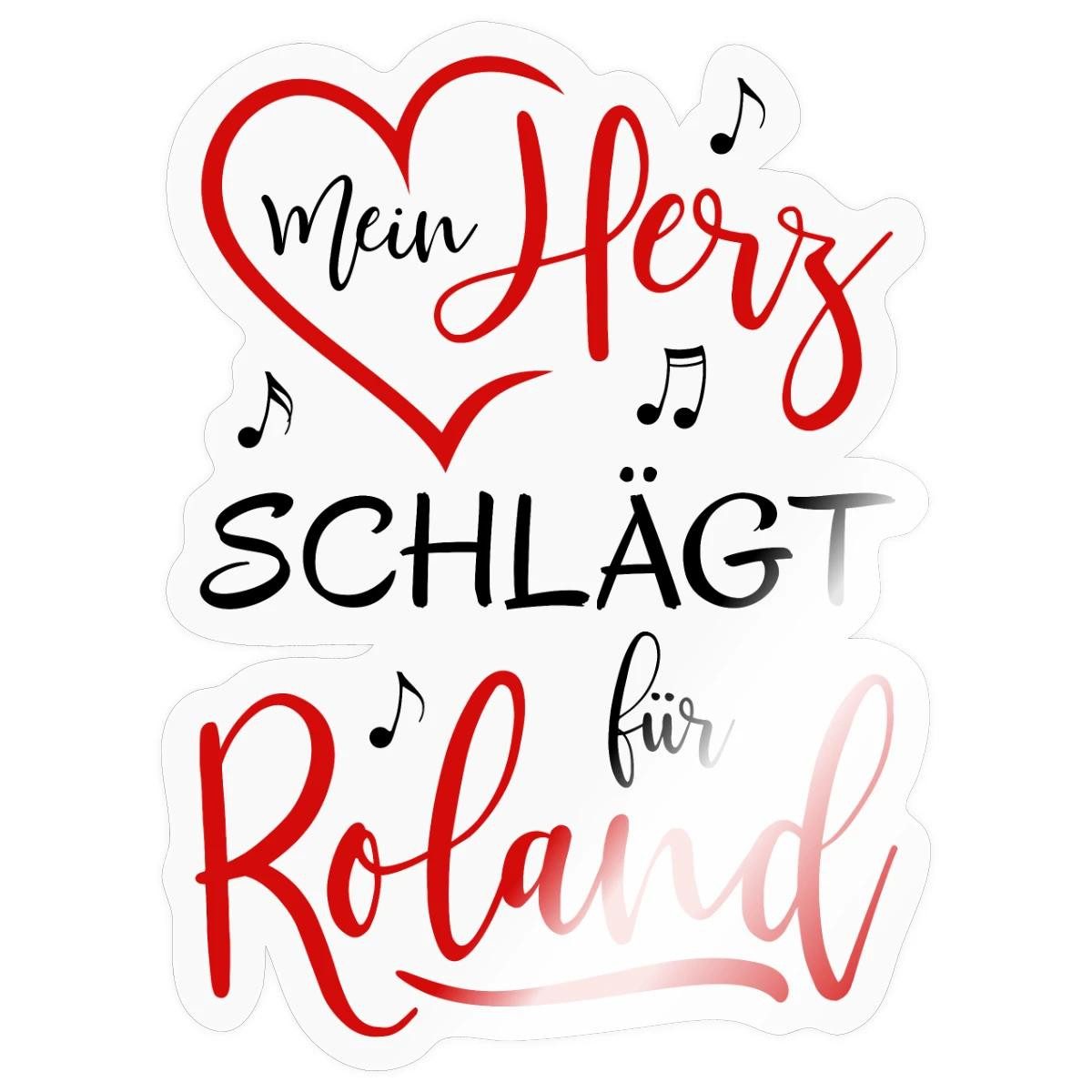 Spreadshirt Aufkleber Schlager Fanartikel, Mein Herz Schlägt Für Roland Sticker Aufkleber