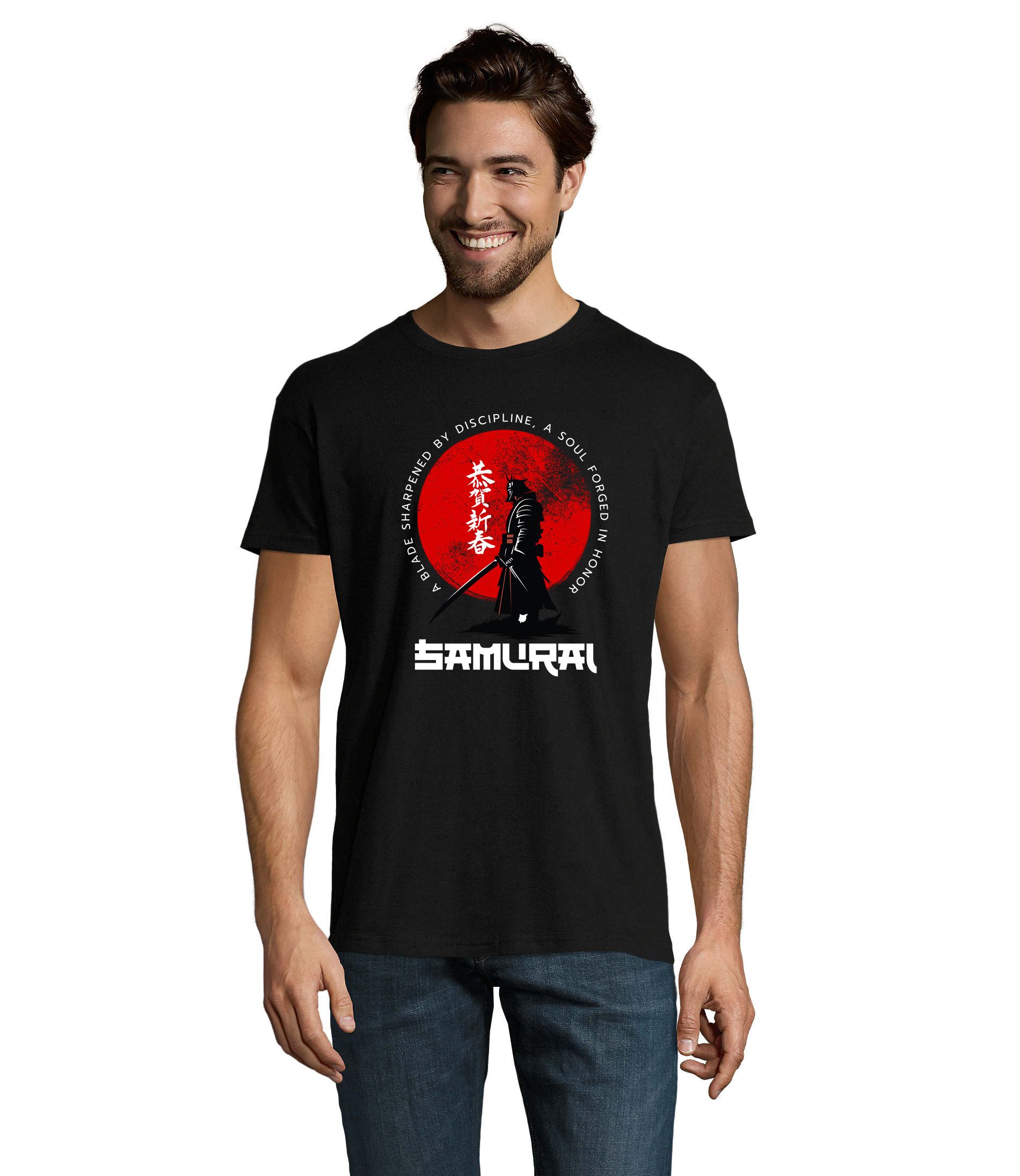 T-Shirt Samurai Herren Shirt Dein Weg des Kriegers Motiv Bequem