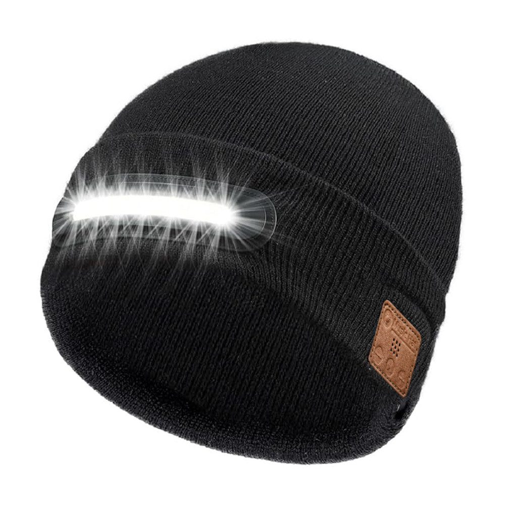 Minicloss Beanie LED-Strickmütze Wiederaufladbar USB (1-St) Warme Beanie mit Licht für Damen & Herren