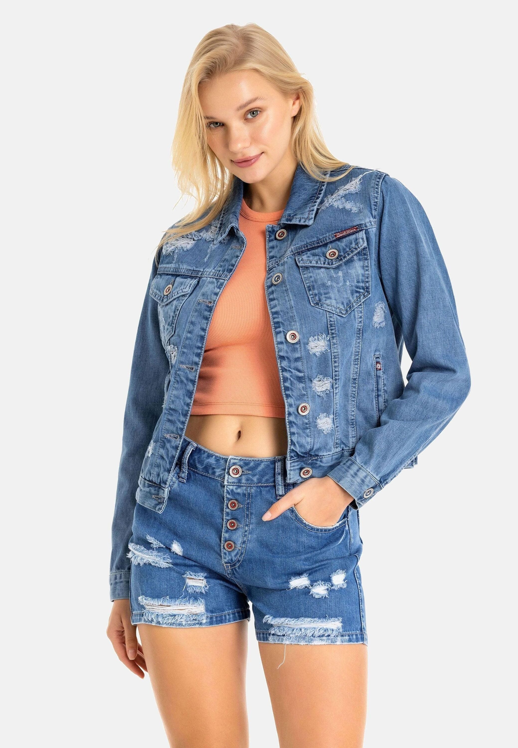Cipo & Baxx Jeansjacke Jeansjacke Mit günstig online kaufen