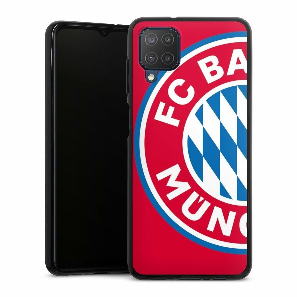 DeinDesign Handyhülle FC Bayern München Offizielles Lizenzprodukt FCB Großes FCB Logo Rot, Samsung Galaxy M12 Silikon Hülle Bumper Case Handy Schutzhülle