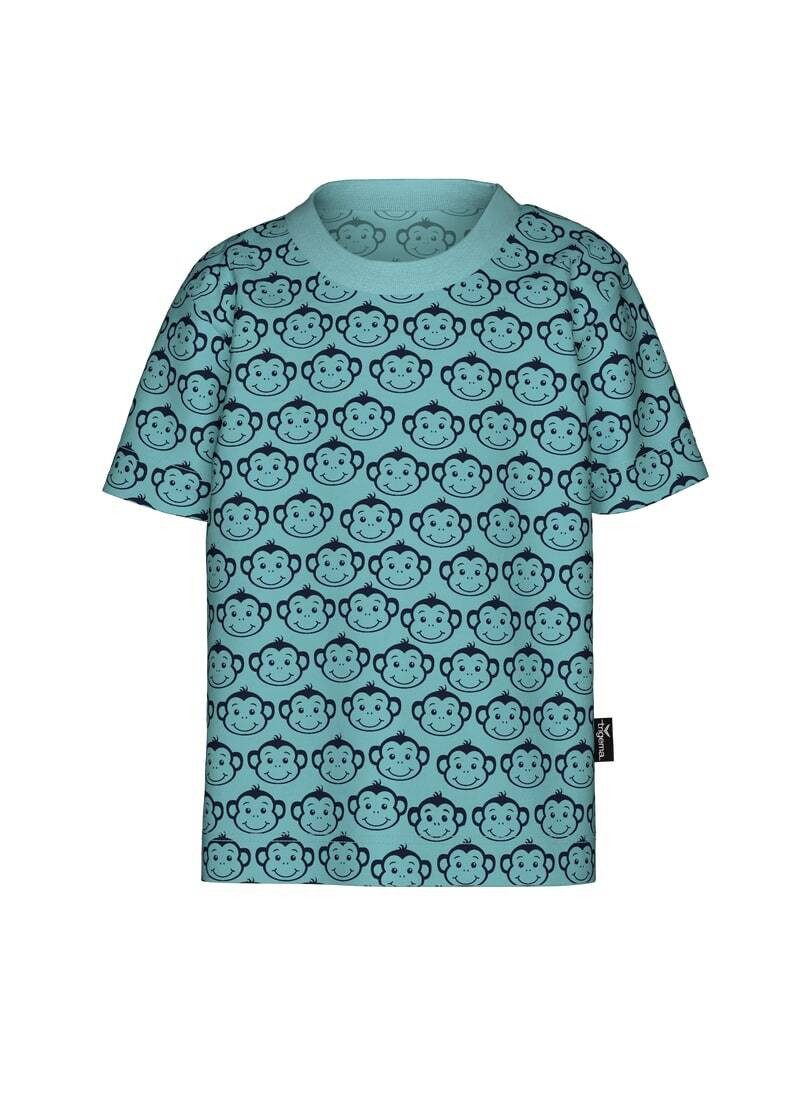 Trigema T-Shirt TRIGEMA T-Shirt mit süßem Allover-Affen-Print (1-tlg)