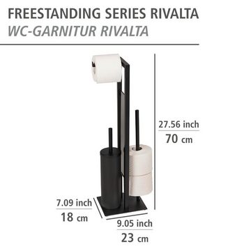 WENKO WC-Garnitur Rivalta, schwarz, 3 in 1 Standgarnitur