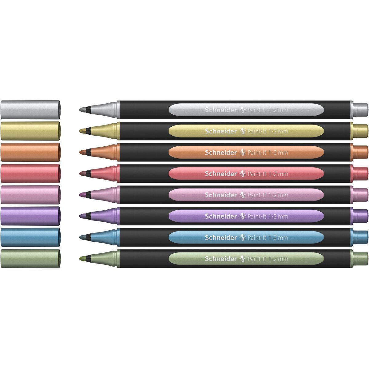 SCHNEIDER Fineliner Metallicliner Paint-It 020 - 1-2 mm sortiert 8er Etui.