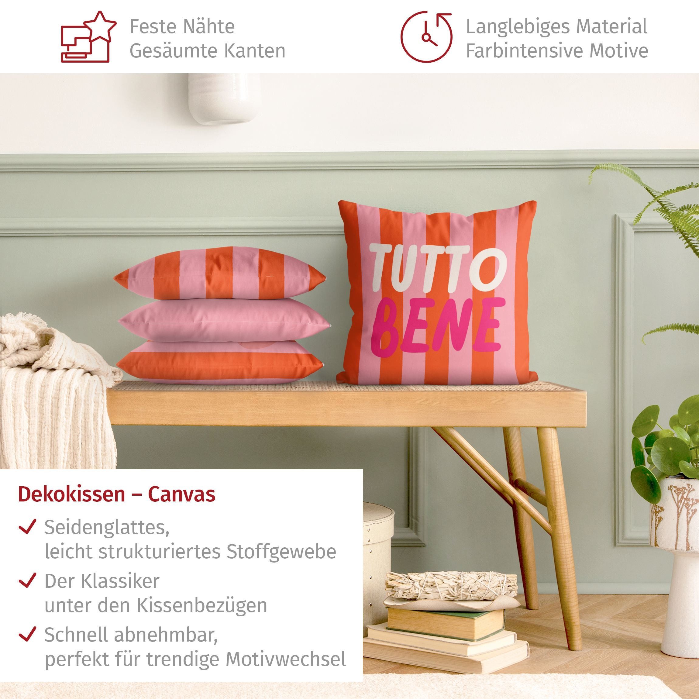 Bilderdepot24 Dekokissen 4-teilig drinnen Kissenhülle/ Sofakissen/ Zierkissen Kissenhülle bunt, Bezug mit / ohne Füllung Zierkissen Outdoor Sofa Bett