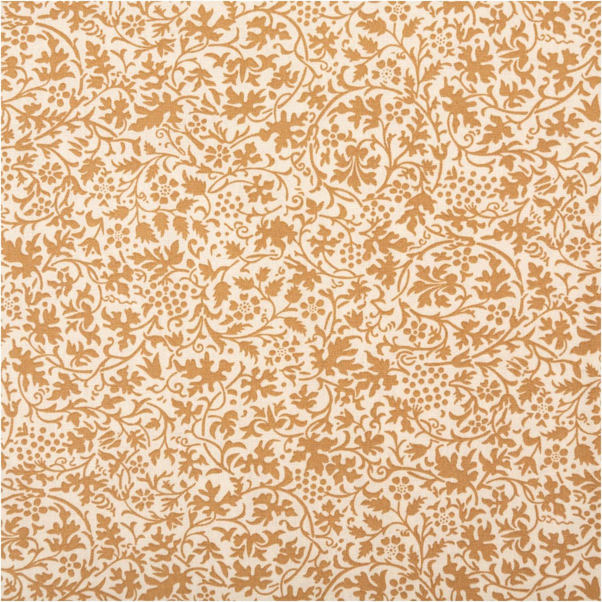 SCHÖNER LEBEN. Stoff Baumwollstoff Meterware Blätterranken Romantic Garden Beige, allergikergeeignet