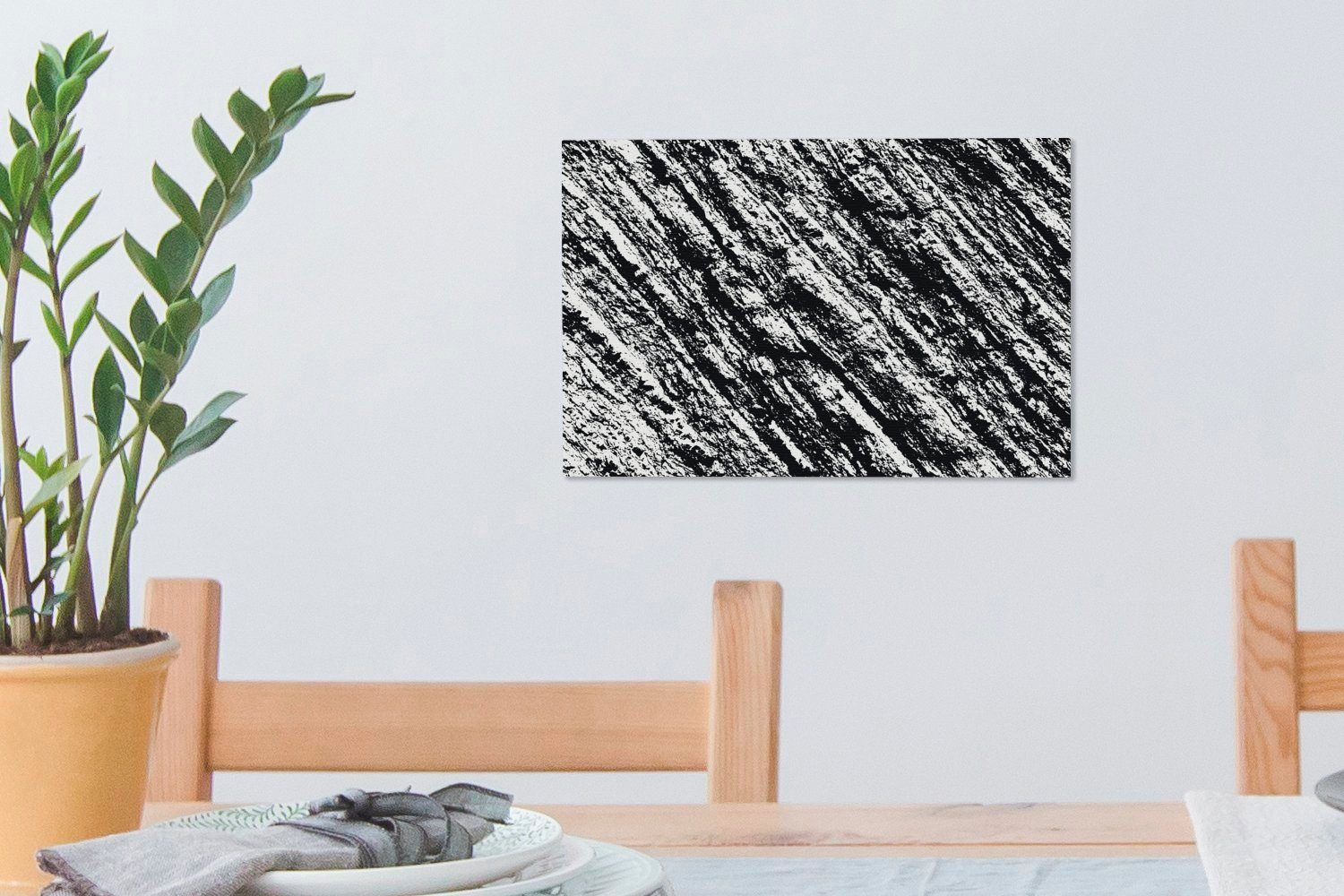 OneMillionCanvasses® Leinwandbild Eine Schwarz-Weiß-Illustration Wanddeko, 30x20 St), (1 Leinwandbilder, cm Aufhängefertig, Wandbild einer Felsstruktur