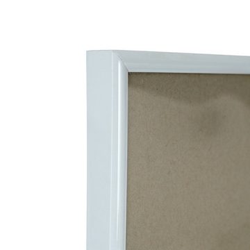 queence Einzelrahmen 2er-Set Weiß Kunststoffrahmen - Poster/Puzzlerahmen, (2 St), Kunststoffvorderseite, Verschiedene Größen, zum aufhängen, ohne Passepartout, weißer Bilderrahmen