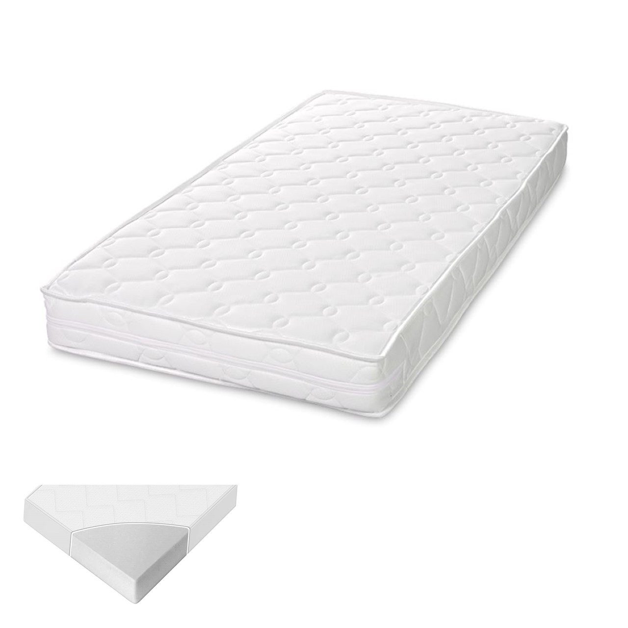 Kindermatratze Babybett Matratze 120 x 60 x 10, Lorelli, 10 cm hoch, Schonbezug abnehmbar waschbar