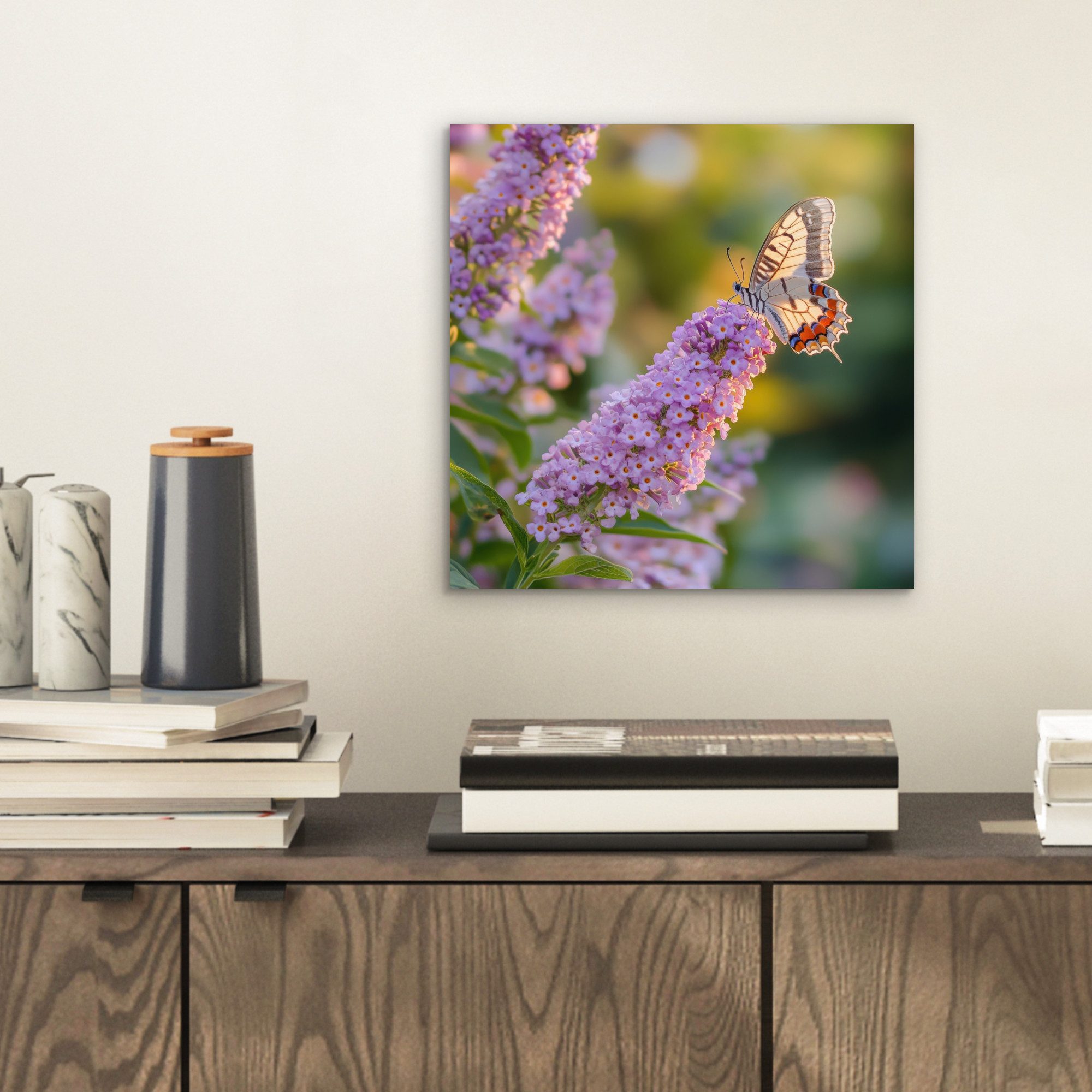 MuchoWow Metallbild Verschnörkelt - Schmetterling - günstig online kaufen
