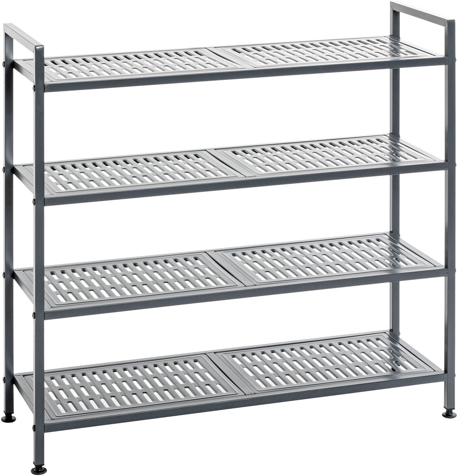 HAKU Schuhregal Schuhaufbewahrung, 1-tlg., rechteckig - aus Metall Anthrazit - B/T/H 73/25/72 cm – Bild 4 von 5