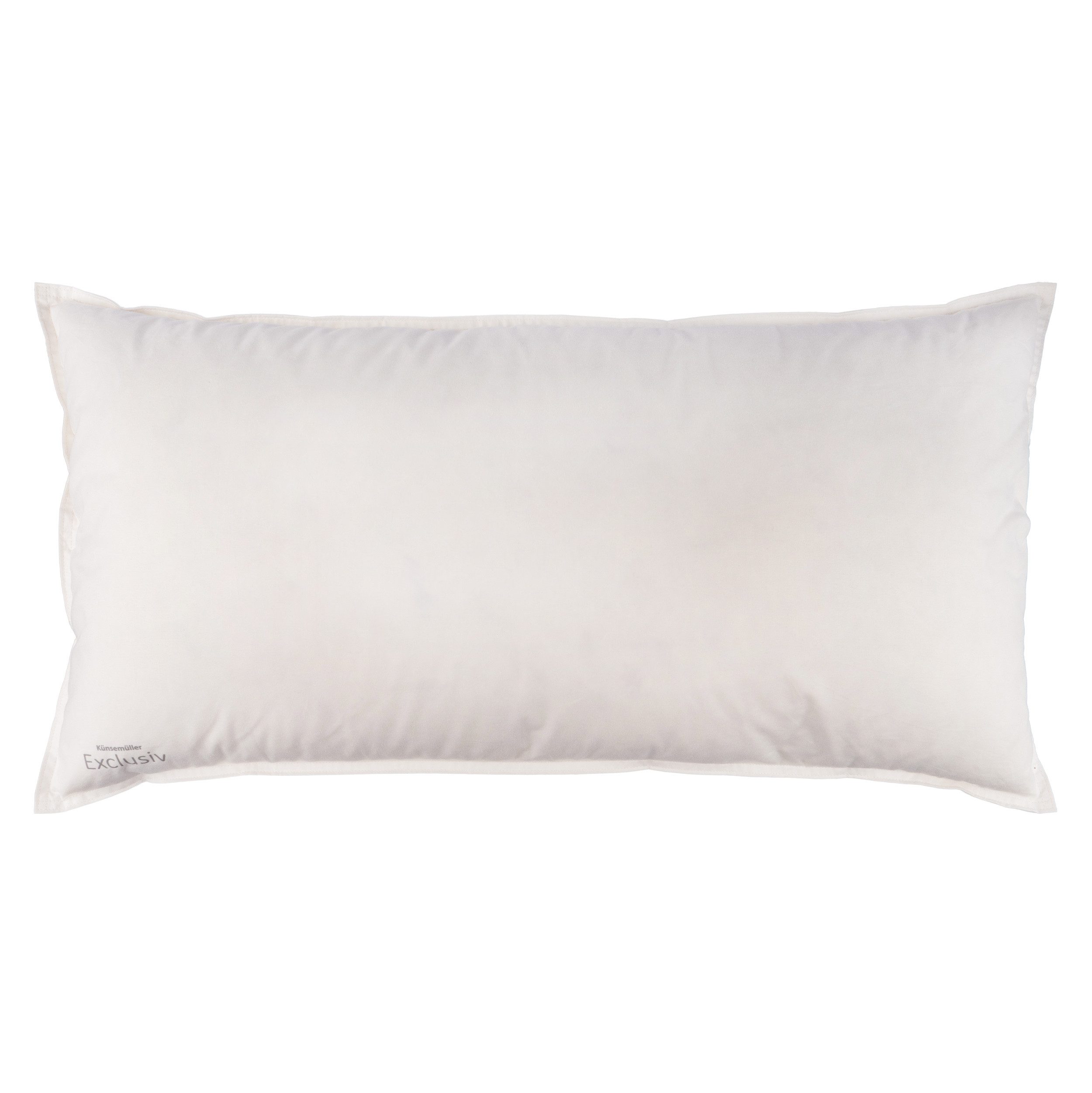 KÜNSEMÜLLER Daunenkissen Exclusiv, Füllung: 60% neue weiße arktische Entendaunen & 40% Federn, Bezug: 100% Baumwolle, Rückenschläfer, Seitenschläfer, Bauchschläfer, Daunen und Federn aus kontrollierter Herstellung