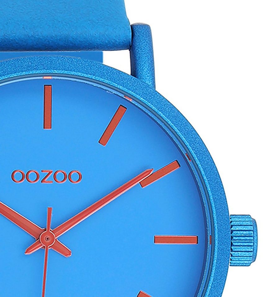 OOZOO Quarzuhr C11175, Metallgehäuse, blau IP-beschichtet, Ø ca. 42 mm