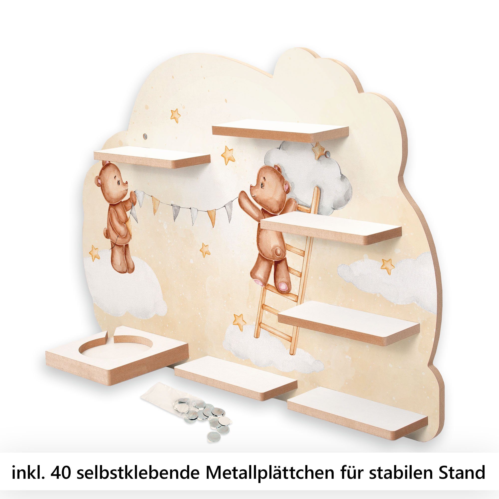 TONIE-BOX Metallplättchen Kreative für Schmücken, Teddys und Wandregal TONIES MUSIKBOX-REGAL inkl. beim Feder 40
