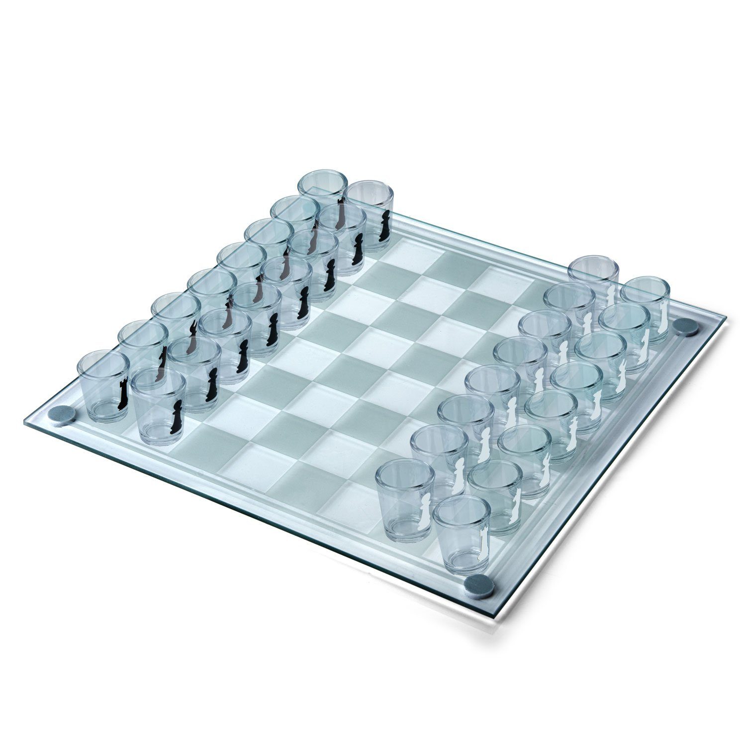 Goods+Gadgets Spiel Goods+Gadgets Schach Trinkspiel – Glas Partyspiel mit Shots Saufspiel, Glas Party Schach Trinkspiel