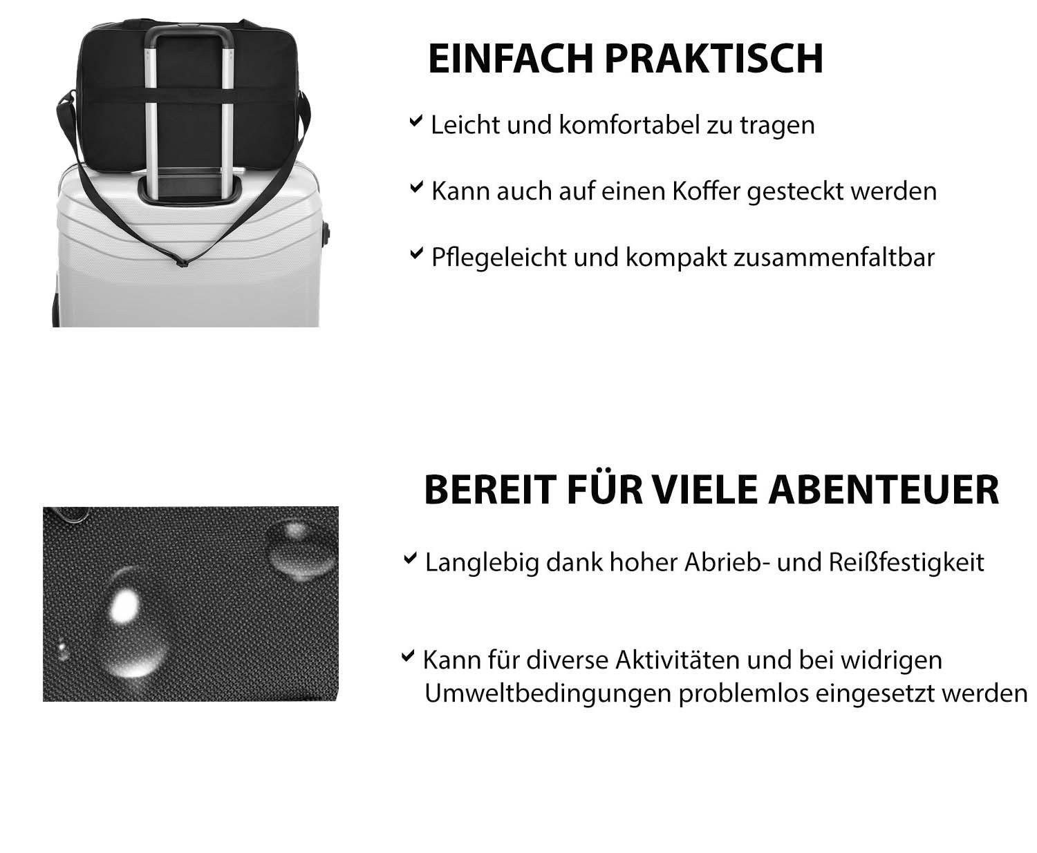 Granori Reisetasche Handgepäck 40x30x15 cm als Flugzeug Kabinentasche, ideal für Flug mit z.B. SAS, Iberia, Pegasus, Air France uvm.