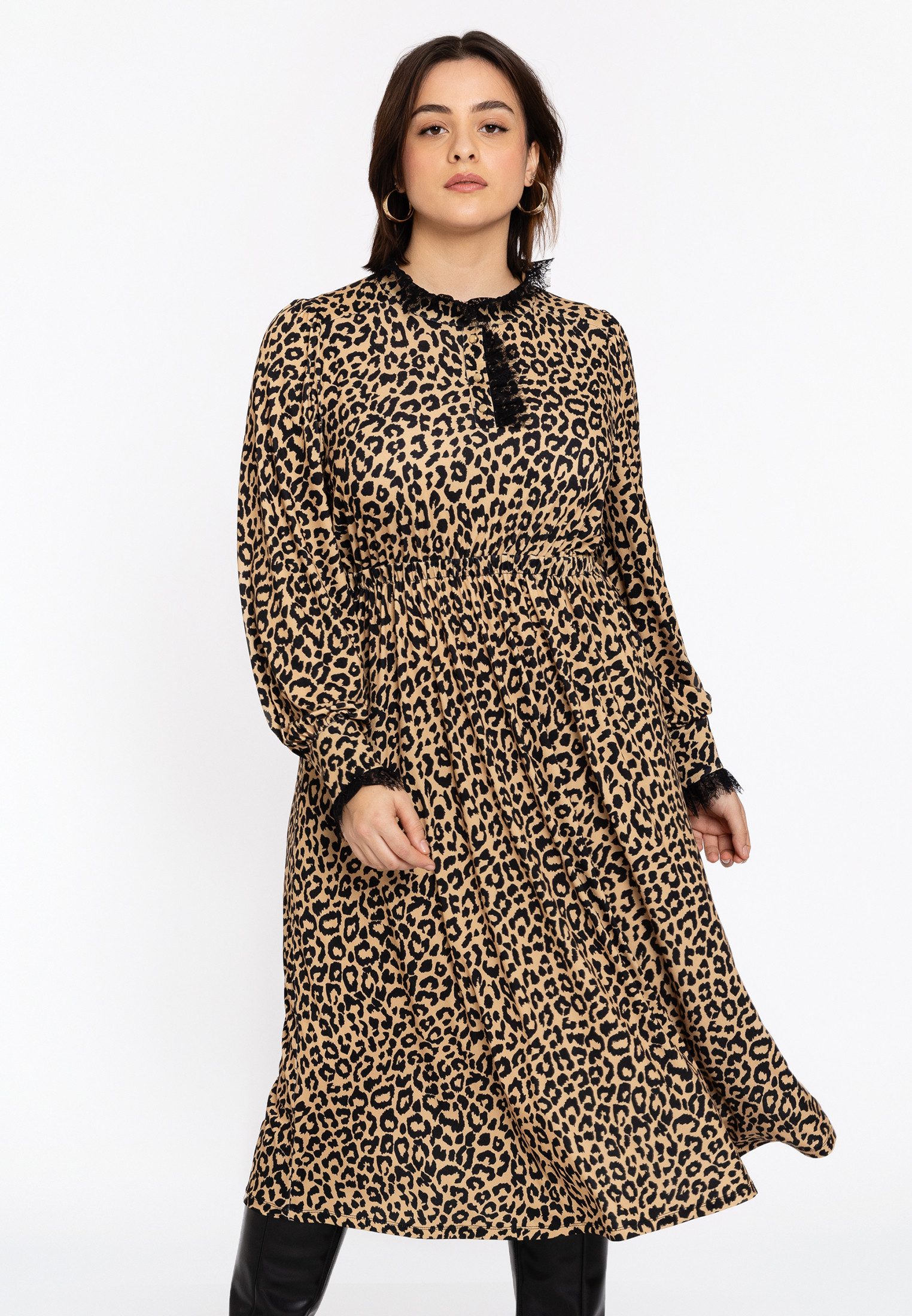 YOEK A-Linien-Kleid Damen Kleid mit Druck