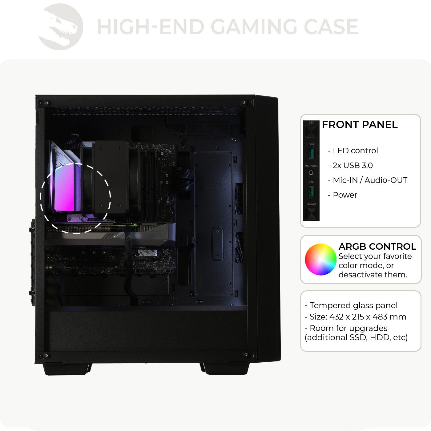 Sedatech UCCB506I1I1HF - Gaming-PC (AMD Ryzen 5 5600X 6x 3.7GHz (max 4.6GHz), Geforce RTX4060 8GB, 32 GB RAM, 1000 GB SSD, Wlan 4)