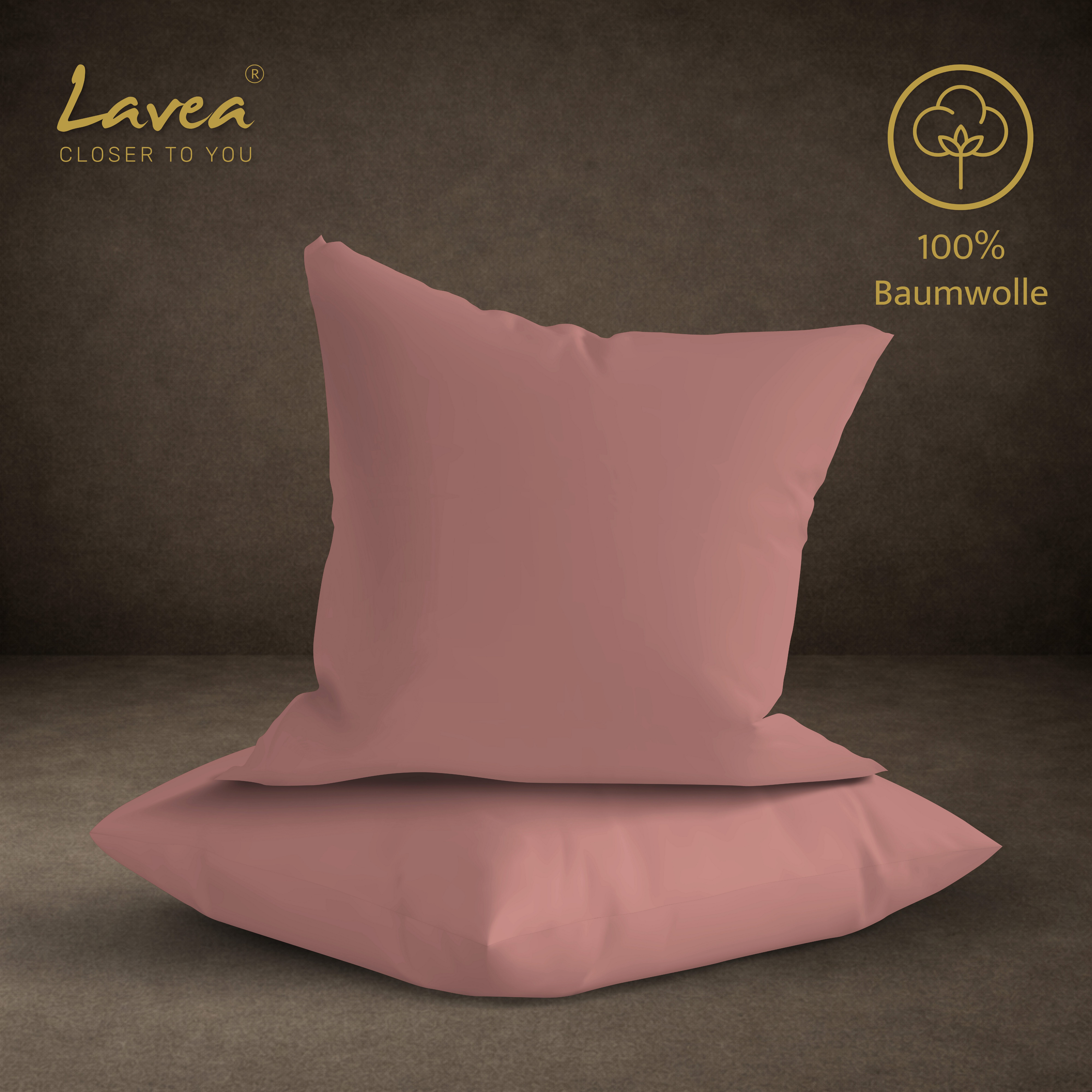 Lavea Kissenbezug 2er Set 100% Baumwolle flauschig, Jasmin, Kissenhülle, Kissenbezüge, (2 Stück), pflegeleicht, langlebige Qualität, mit Reißverschluss – Bild 5 von 5