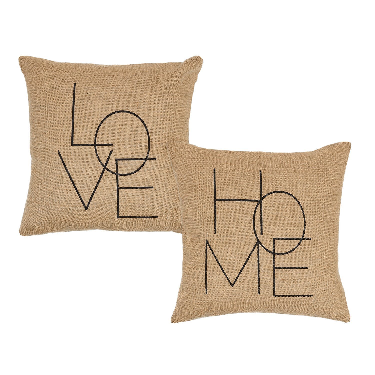 Kissenbezug 2er-Pack Jute-Kissenhülle Bedruckt mit Love+Home 2er Set, Ocean Home textile, Muster