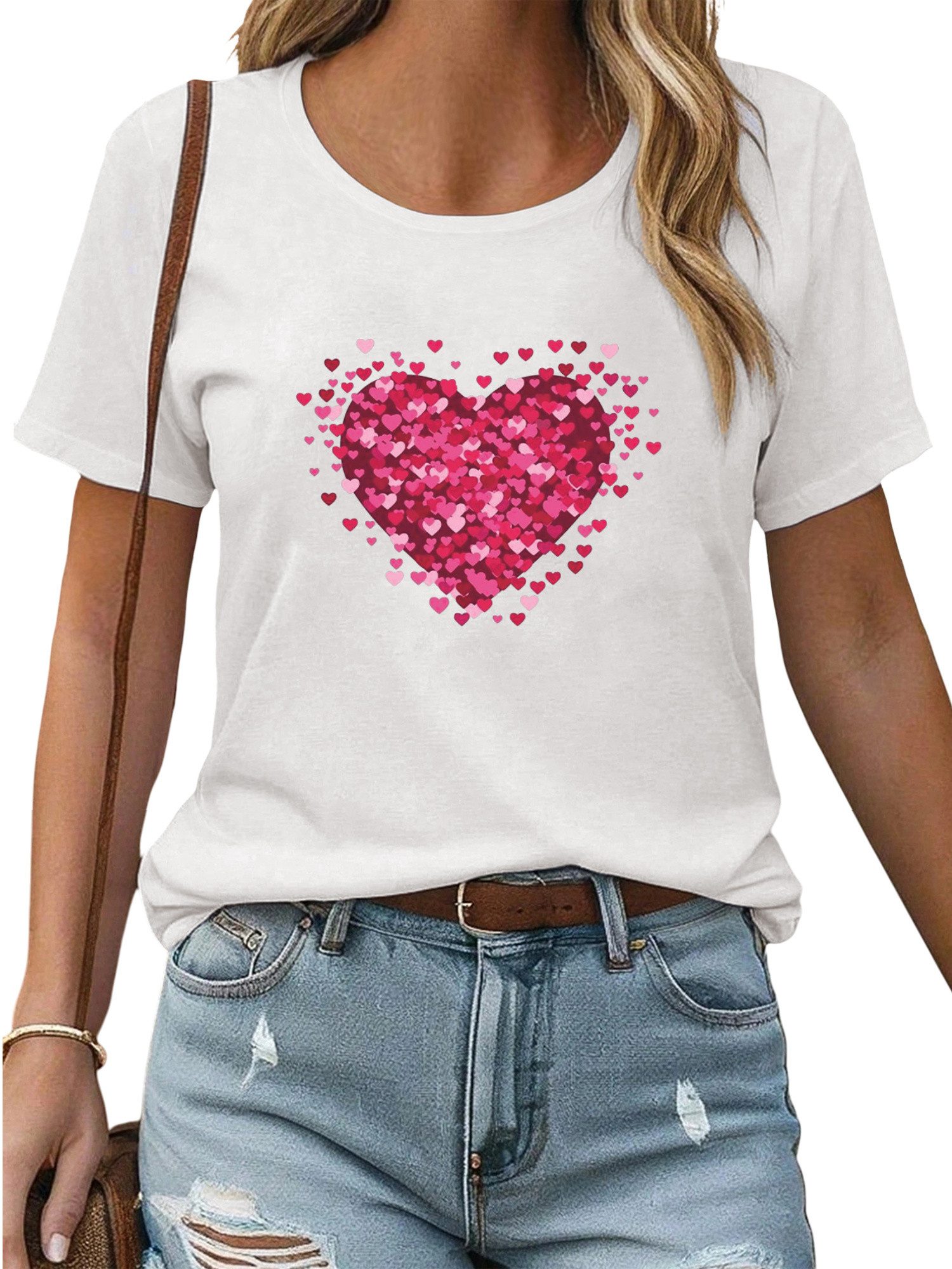 PYL Print-Shirt Damen Sommer Kurzarm T-shirt günstig online kaufen
