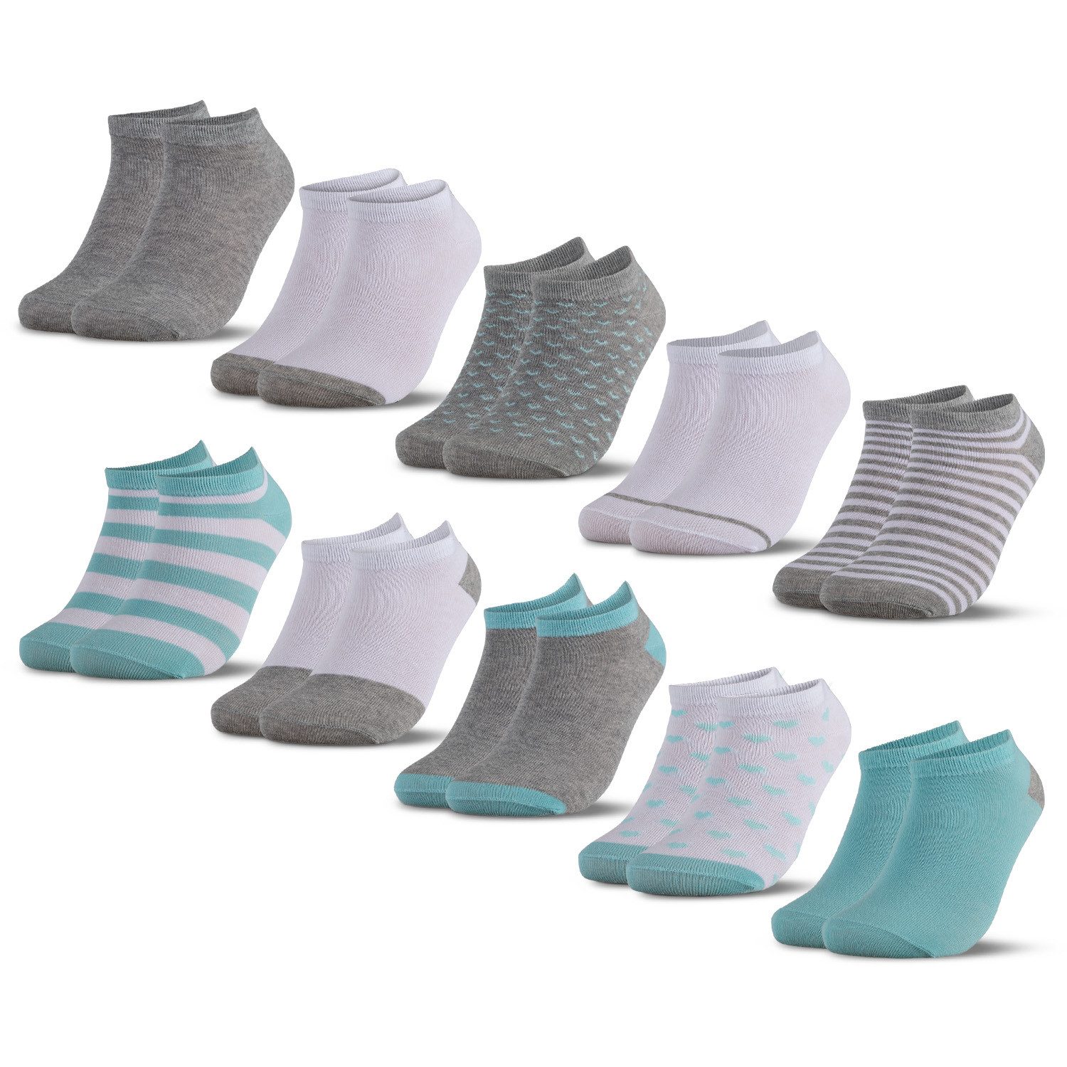OCCULTO Sneakersocken Occulto Kinder Sneaker Socken 10er Pack (Modell: Mikl) (10-Paar)
