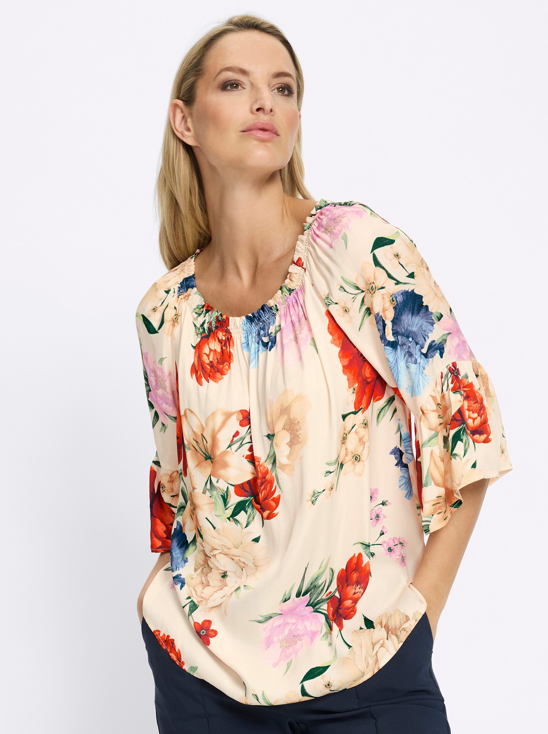 heine Klassische Bluse Druck-Tunika 3/4-Arm