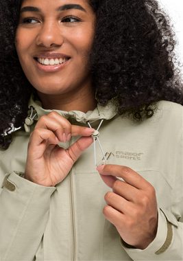 Maier Sports Outdoorjacke Echaz Coat W lange Damen Wanderjacke mit Kapuze, wasserdichter Mantel