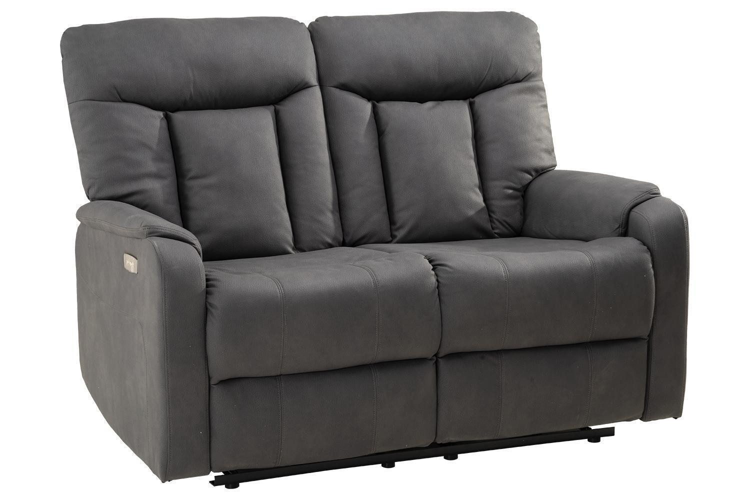 Femo Trade 2-Sitzer FM-3215, Anthrazit, Mikrofaser, USB-Anschluss, 1-motorig, elektrische Relaxfunktion, B 132 x H 100 x T 93 cm