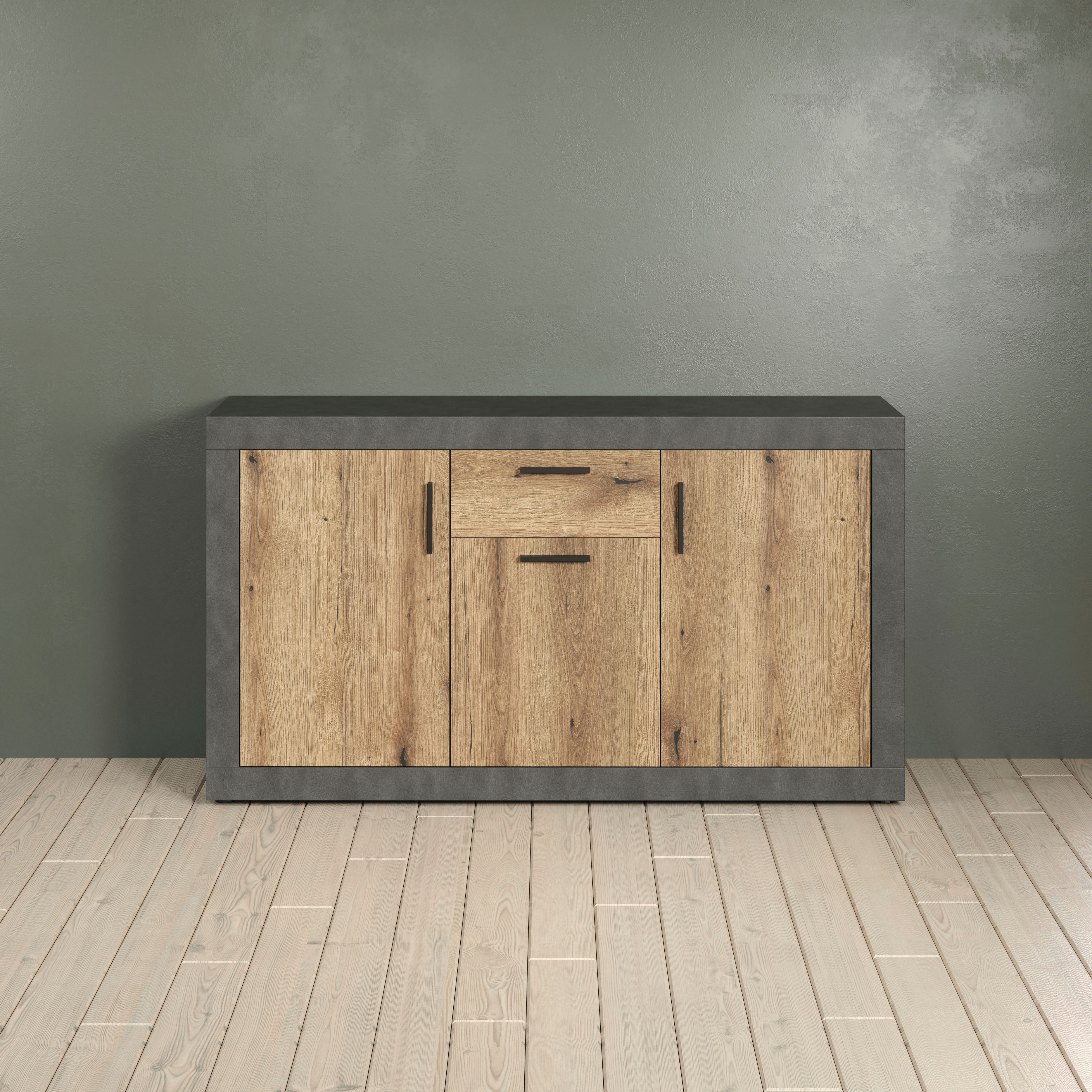 Home affaire Sideboard Bergen (Packung, 1 St), Sideboard mit 3 Türen & 1 Schublade - (B/T/H) 149/40/83 cm