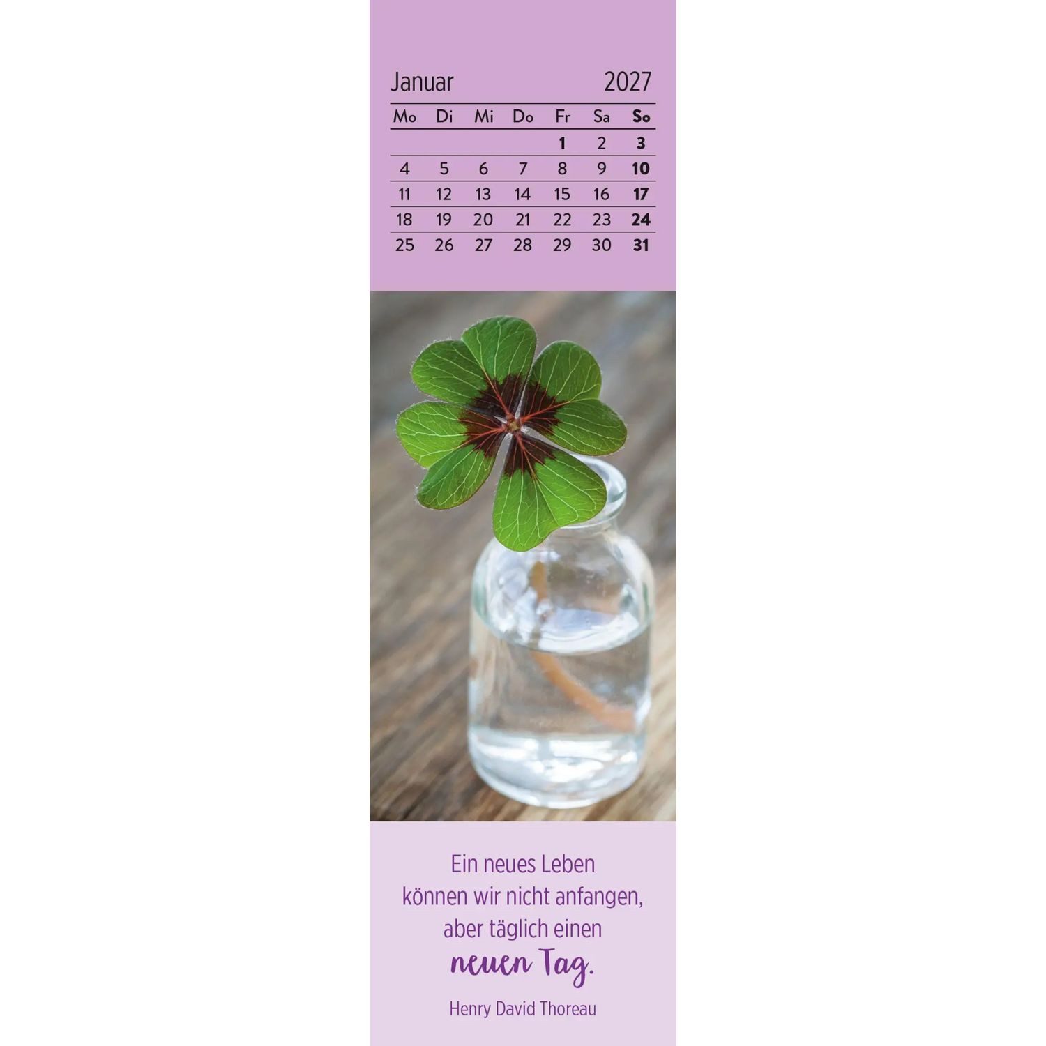groh Verlag Monatskalender Lesezeichenkalender 2027: Gute Gedanken