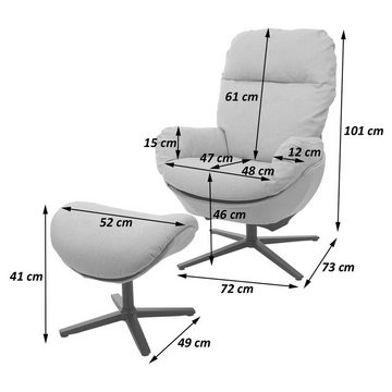 MCW Relaxsessel MCW-L12, Schaukel- und Wippfunktion, Um 360° drehbar