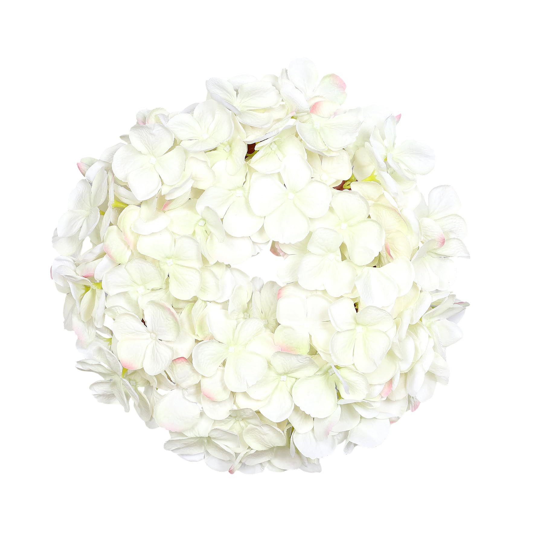 Kunstkranz Hortensienkranz 30cm DP künstlicher Kranz Wandkranz Türkranz, Seidenblumen Roß, Farbe: Weiß-Creme