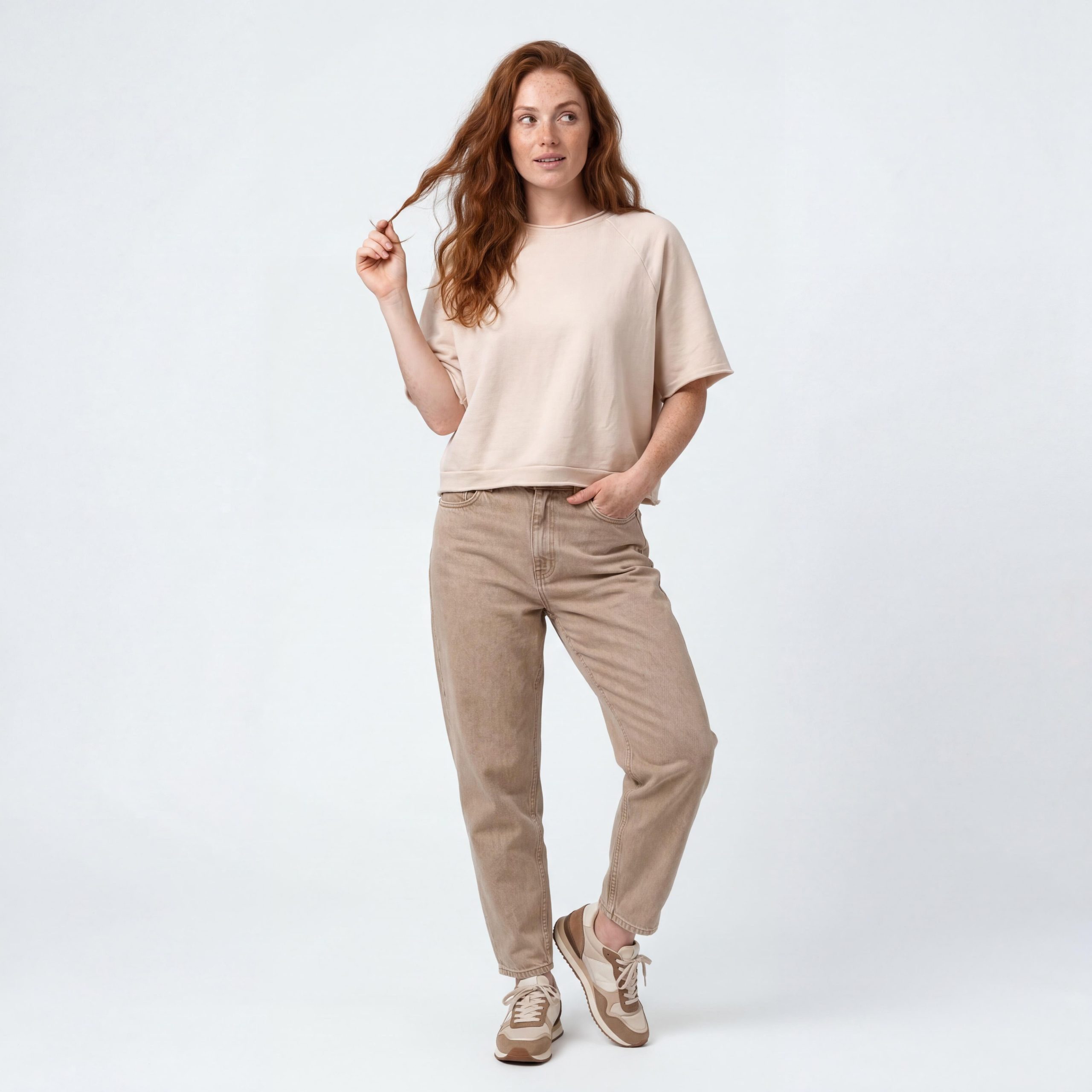 OriginalYou T-Shirt Damen Strand Sweatshirt Baumwoll Shirt Raglan Kurzarm Strand Sweater aus 100% Baumwolle, One Size 36-40 (oversize/klassisch)